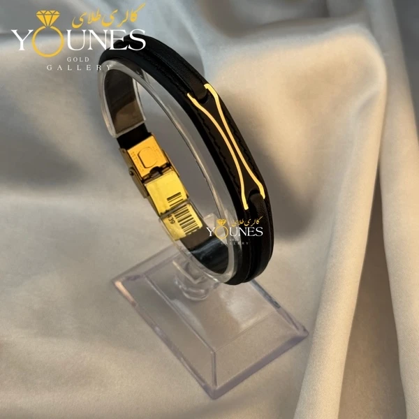 دستبند طلا چرم مردانه L109